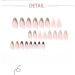 Almond Acrylic French False Nails - 24pcs Medium Length Stick On Nails in Elegant Nude Pink - Brown Edge Press on Nails with Glue for Women - Buy Online on GoSupps.com
