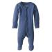 L'Ovedbaby Girls' Organic Baby Snap Footie 0-3 Months Slate