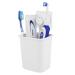 Linkida Saugnapf-Zahnbrush holders wall assembly electric toothbrush holder for bathrooms toothpaste and razor stand for shower organizer for motorhome (white)