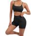 SUUKSESS Women Seamless Workout Set: Strappy Sports Bra & High Waist Booty Shorts - Black - Buy Online on GoSupps.com