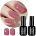 Chameleon 2PCS Jelly Gel Nail Polish Nude Gel Polish Translucent Rosewood Soak Off LED Nail Lamp Gel Polish Nail Art Gel Gift for Women Manicure DIY Nail Art Home Salon(0.5fl oz/Pcs)