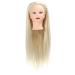 Cosmetics Shop window doll head with hair window doll hairdresser training head hair training head cosmetics doll hairdresser styling practice for hairdressers cosmetics students (cream white)