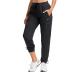 BVVU Women's Cargo Joggers Lightweight Quick Dry Hiking Pants Outdoor Waterproof Athletic Workout Pants with Zipper Pockets Black Medium