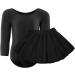 WEGETIT Girls Gymnastics Leotard Toddler Ballet Long Sleeve Dance Tutu - Black (8-10 Years) - Buy Online on GoSupps.com