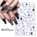 10 Sheets Spring Flower Nail Art Stickers - Self-Adhesive Black & White Floral Designs for Manicure - Perfect Nail Decoration for Women & Girls - Buy Online on GoSupps.com