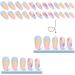 Loufy Diamond French Wearable Nails Wearable Press on Nails Full Cover Nail Tips Rainbow Small Flower Sticker False Nail Tips - Buy Online on GoSupps.com