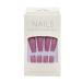 AUklOPVZZ 1 Set French Tip Press on Nails Solid Color Extension Shimmer Fingernails Decals Full Cover Salon Gifts Manicure Kit H33-Pink jelly glue