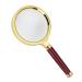Magnifying Glass Hand Held 6 Times Crafts Wooden Handle All Metal Reading Magnifier Good Times