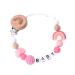 Baby Dummy Clip Cute Pacifier Clip Soft Silicone Bead Chain Holder Gifts for Baby Baby Dummy Clip Pink