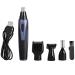 Nose Hair Trimmer 360 Curved Head Stainless Steel Blade 4-in-1 Electric Face Shaver Set for Men ABS Material Black + Blue