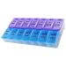 XL Pill Organizer - 7 Day Weekly Pill Box AM PM - Twice a Day - 9" x 4.75" Extra Large Size Pill Case for Medicines Vitamins Supplements