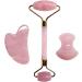 Home Decoration Gua Sha Scraper Board - Rose Quartz Face Massager & Jade Roller Set | Natural Stone Facial Tool for Glowing Skin - Buy Online on GoSupps.com