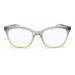 Gray Yellow Two Tone Oversize Blue Light Glasses Women to Look Chic - Oversize Reading Glasses Frames for Women - Cat Eye Reading Glasses for Women - Reading Glasses 1.0 Cat Eye Glasses Cateye Gray Yellow 1.0 x