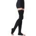 TOFLY Thigh High Compression Stockings - Open Toe - Opaque - Firm Support 15-20mmHg - Silicone Band - Varicose Veins - Edema - DVT - Black XL - Buy Online on GoSupps.com
