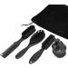 QUR 4 PCS Black Shaving Brush Set - Luxurious Professional Barber Tools for Men | International Shipping - Buy Online on GoSupps.com