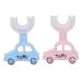 U-shaped toothbrush 2 pieces of U-shaped toothbrush for cute cartoon-car-shaped handle soft silicone head cleaning toothbrush