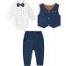 Mintgreen Baby Boys Formal Outfit | 3-Piece Newborn Gentleman Wedding Tuxedo Set | Navy Blue | 18-24 Months - Buy Online on GoSupps.com
