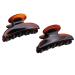 Parcelona French Glossy Oval Small 2 1/4 Celluloid Set of 2 No Slip Grip Covered Spring Jaw Hair Claw Durable Styling Paris Hair Accessories Women Strong Hold Girls Hair Claw Clips  Made in France (Tortoise Shell Brown)