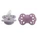 BIBS Pacifiers - Infinity Collection with Anatomical Nipple| BPA-Free Baby Pacifier | Made in Denmark | Set of 2 Fossil Grey/Mauve Color Premium Soothers | Size 0-6 Months