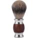 NSNT Exquisit Men's Noble Steel Shaving Brush Set - Fashionable Wooden Handle & Holder | 15x9cm Silver - Perfect for Grooming - Buy Online on GoSupps.com