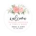 Andaz Press Wedding Personalized Round Circle Label Stickers Welcome Please Sanitize and Take A Mask Custom Names Peach Florals Social Distancing Wedding Hand Sanitizer Mask Favors 120-Pack