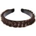 MODSIGHT Braided Headbands for Women Braided Headband with Tooth Non-Slip Hair Band Synthetic Hairpiece Twist Braid Headbands for Girls (Brown)