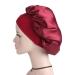 2Pcs Soft Satin Sleeping Cap Set for Women with Elastic Wide Band - Black and Red - Buy Online on GoSupps.com