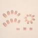 Gradient Pink Almond False Nails - 24 Pcs Medium Press-On with Rhinestones and Adhesive Tabs for Women - Buy Online on GoSupps.com