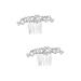 FRCOLOR Set of 2 Bridal Headpiece Rhinestone Hair Accessories Hair Clips Combs Floral Hair Comb Side Comb for Wedding Hair Tiara Bridal Comb Wedding Hair Comb Flowers Headpiece Hair Pin White