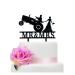 Mr & Mrs Wedding Cake Topper Farmer Southern Style Wedding Cake Topper Rustic Tractor Wedding Cake Topper Black Silhouette Cake Topper(Tractor)