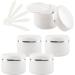 empty jars with lids cosmetic jar B0CL9KHDNF5 PC 150ml White Empty Plastic Cosmetic Jars with Screw Lid with Silver Ribbon 150g Small Storage Pot Containers for Homemade Salve 5X Spatula (Color : B