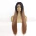 Hairpieces Silky Long Straight Hair Lace Front Wig 2 Tonecolor Gradient Natural Heat Resistant Fiber Synthetic Hair for Ladies Daily Cosplayeen Party 16in 18 in