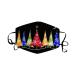 1 Pieces Adults Protect_Cover_Mask Washable Reusable Christmas Print With Filter Pocket Adjustable Earloops (F)