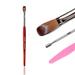 100% Pure Kolinsky Acrylic Nail Brush Size 8,Red Wood Handle Nail Brushes for Acrylic, 3 PCS Nail Art Kit for Professional Nail Art Salon,Nail Brushes for Acrylic Application. 8# with Silver Pusher