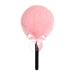 GYORI Reusable Long Hair Powder Puff with Lollipop Handle for Easy Makeup Application Pink