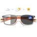 Lanomi Self -tinting sunshine blue light filter women men photochrome reading help rectangular flexible uv400 protection sunglasses +1.0 to +4.0 gray frame orange arm (gray photochrome) 1.0 x