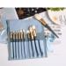 10-Piece Blue Makeup Brush Set for Beginners | Soft Hair Eye Shadow Powder & Foundation Brushes - Buy Online on GoSupps.com
