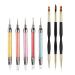 5PCS Dual-Ended Nail Art Sculpture Pen Dotting Tools with 3PCS Nail Painting Brushes Silicone Nail Polish Brushes Stainless Steel Carving Drawing Tool Acrylic Rhinestone Handle 8PCS