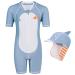 Juicy Bumbles Baby Swimsuit - One Piece Baby Swimming Costume - Short Sleeve Toddler Swimming Costume - Baby Girl Swimsuit - Baby Boy Swimsuit - Girls and Boys Swimming Costume (6 Months - 5 Years) 3-4 Years Shark