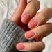 Foccna Super Short Fake Nails Pink Press on Nails Short Acrylic Full Cover Simple Nude False Nails for Daily Wear Artificail Oval Nails for Women and Girls 24Pcs  (Orange)