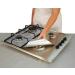 Universal Oven Stove Sheets Burner Liner Protector Reusable 2PCS Covers Kitchen Dining & Bar Drill Scrub Brush Pads (Silver One Size) Silver One Size
