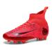 KAEAEILSS Mens Soccer Boots Football Shoes Cleats Spike Shoes Sneaker Comfortable Adults Athletic Outdoor/Indoor/Competition/Training Hongse 8.5