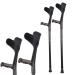LINYUES Forearm Crutches Adjustable Adult Crutches for Walking Lightweight Foldable Ergonomic Arm Crutches (Black)