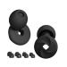 Black Ear Plugs for Noise Reduction Super Soft Reusable Hearing Protection in Flexible Silicone for Sleep Noise Sensitivity - 8 Ear Tips in XS/S/M/L 25-33dB & Noise Cancelling Black