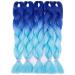 SEGO 5 Pieces Ombre Hair Braid Extensions - 24 Dark Blue & Light Blue Crochet Braiding Hair for Stunning Styles - Buy Online on GoSupps.com