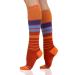 VIM & VIGR Nylon 20-30 mmHg Graduated Compression Socks (Orange & Lavender Rise Stripe Small/Medium Wide Calf (4))