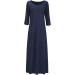 Jacansi Women's 3/4 Sleeve Maxi Dress with Pockets - XL Navy | Casual Boat Neck Style - Buy Online on GoSupps.com
