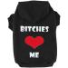 EXPAWLORER Dog Hoodies- Fall Soft and Warm Dog Sweatshirt with Leash Hole, Winter Autumn Fleece Pet Clothes with Bitches Love ME Print for Puppy,Cat, Small Medium Large Dogs