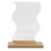 Delicate Irregular Acrylic Makeup Mirror Aesthetic Desktop Mirror with Durable Wooden Base for Men Women Portable Lightweight Cosmetic Mirror for Home Bathroom Travel