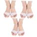 Healifty 3 Pairs Toe Separators Toe Spacer for Bunion Big Toe Protectors Women Silicone Toe Protectors Shoe Insoles Toe Spacers for Feet Women Damping White Forefoot Pad